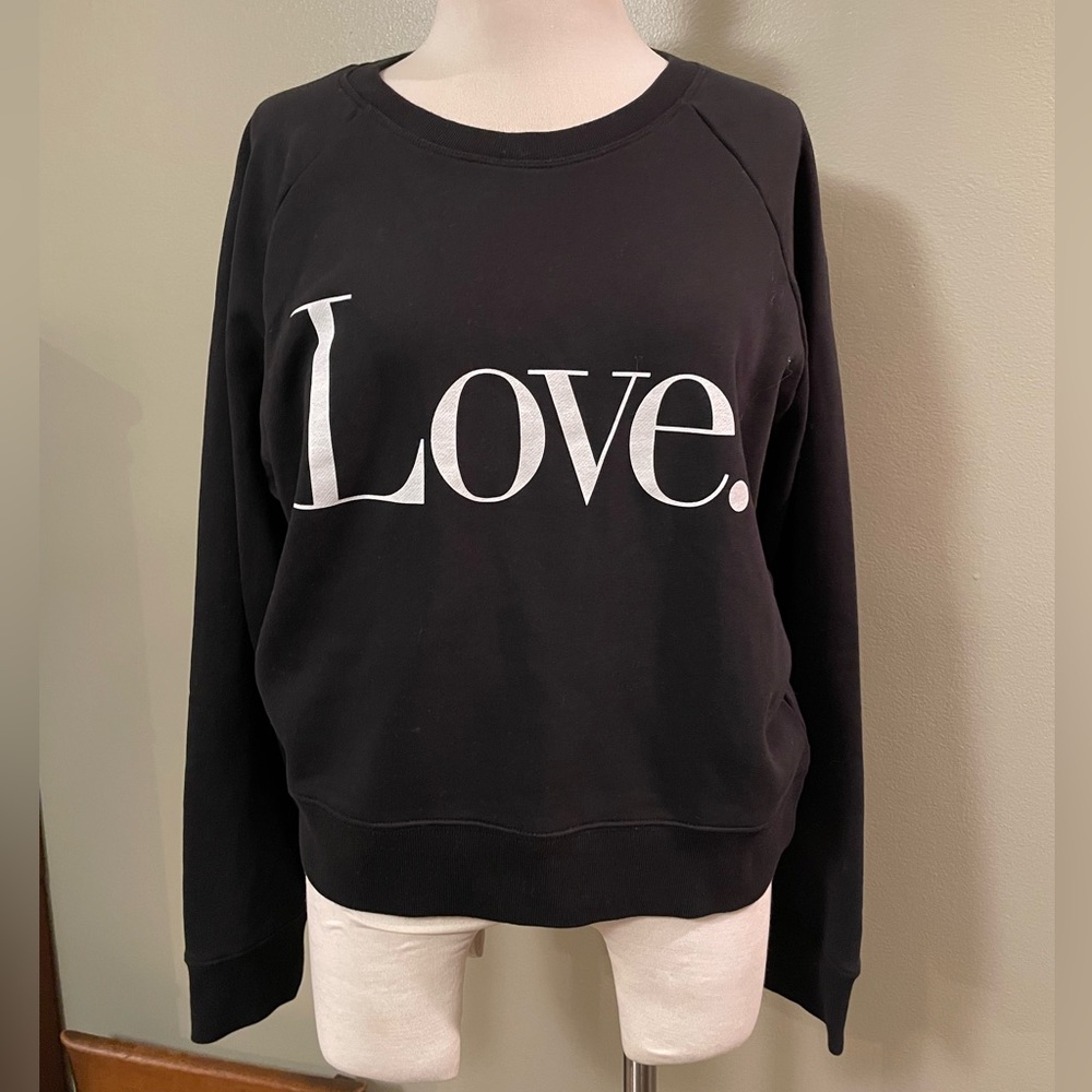 J Crew University terry "Love" sweatshirt - black - medium - NWOT